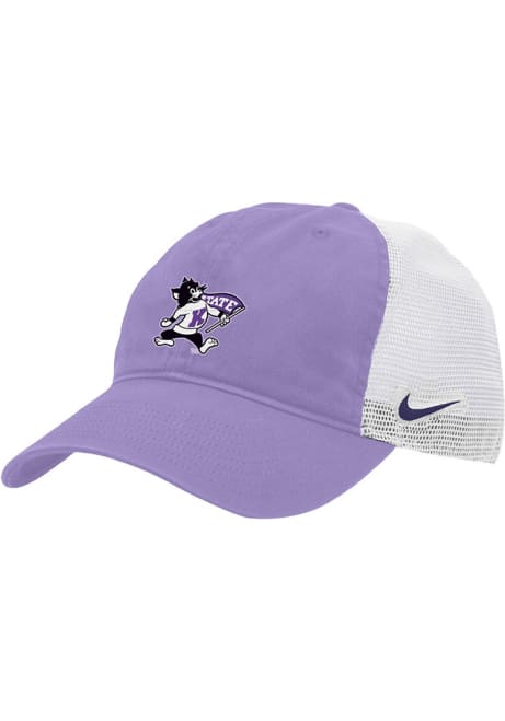 Nike Lavender K-State Wildcats Mascot Washed Trucker H86 Adjustable Hat