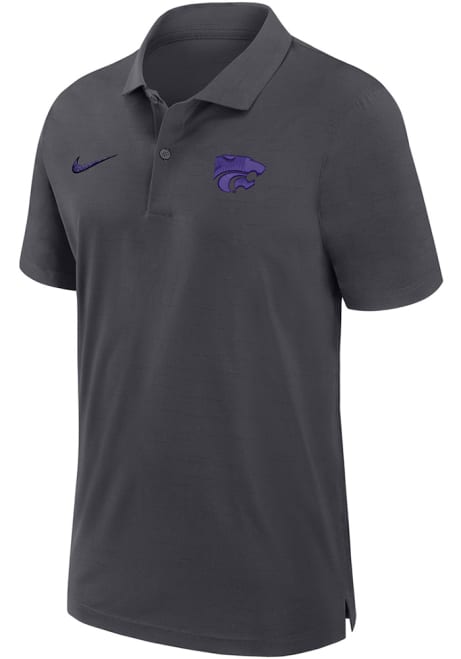 Mens K-State Wildcats Grey Nike Sideline DriFIT Gameday Woven Short Sleeve Polo Shirt