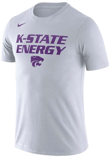 K-State Wildcats White Nike Basketball Bench Short Sleeve T Shirt