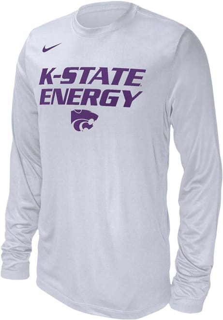 Mens K-State Wildcats White Nike Basketball Bench Long Sleeve T-Shirt