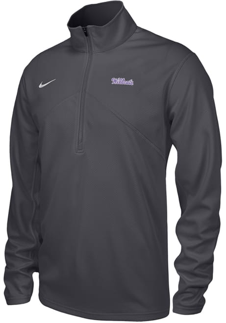 Mens K-State Wildcats Grey Nike Vintage Script Dri-FIT Training Qtr Zip Pullover