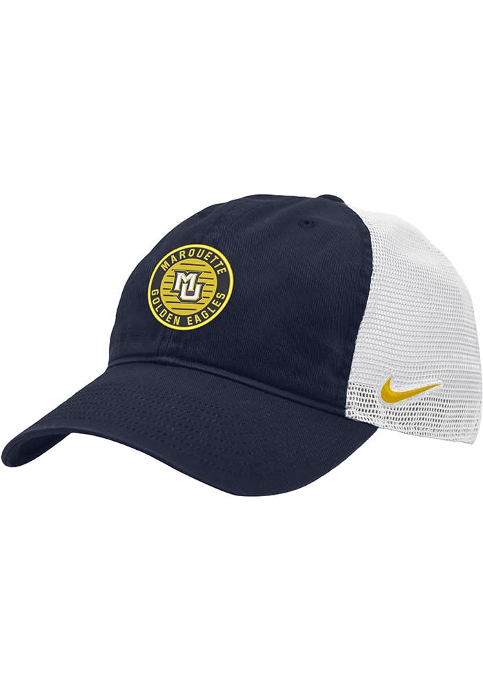 Nike Marquette Golden Eagles Washed Trucker Adjustable Hat NAVY