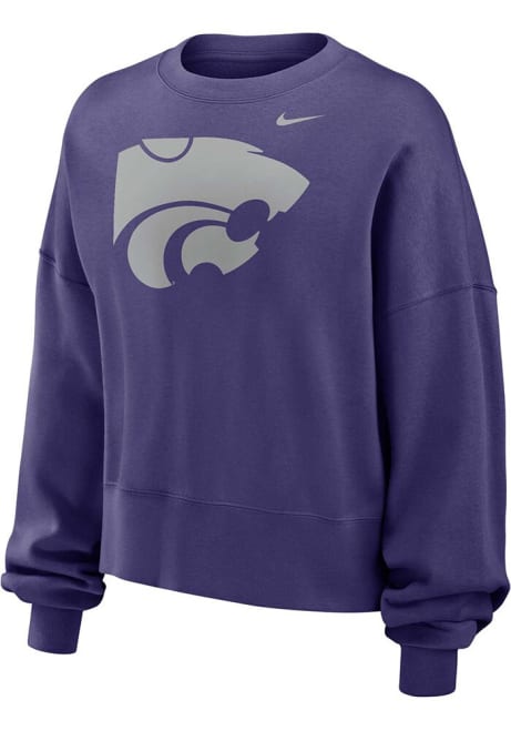 Womens K-State Wildcats Purple Nike Phoenix Fleece Crew Sweatshirt