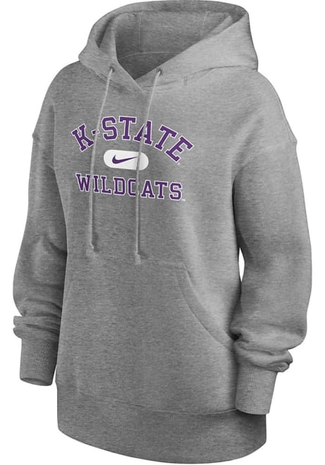 Womens K-State Wildcats Grey Nike Phoenix Fleece Hooded Sweatshirt