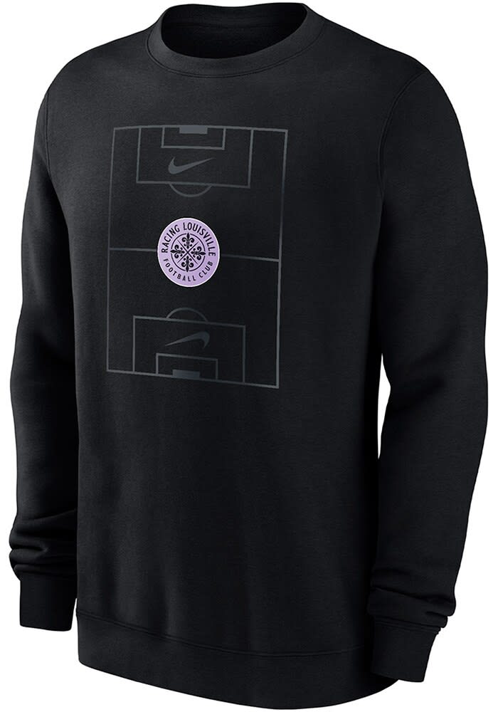 Nike Racing Louisville Mens BLACK Club Fleece Crew Sweatshirt - 19869022