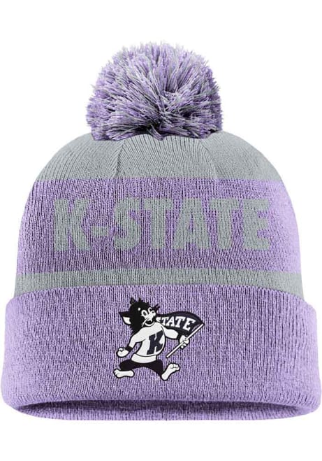 K-State Wildcats Nike Peak Beanie Mens Knit Hat - Grey
