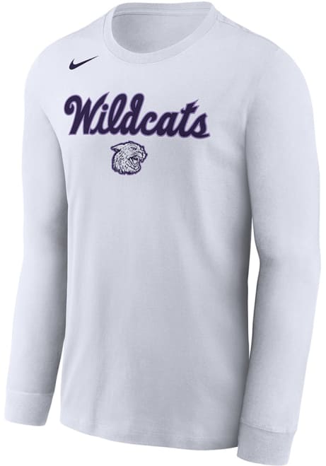 Mens K-State Wildcats White Nike 2019 Basketball Long Sleeve T-Shirt