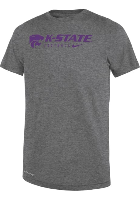 Boys K-State Wildcats Grey Nike Team Issue Short Sleeve T-Shirt