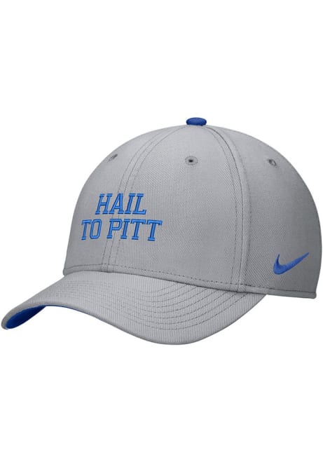 Pitt Panthers Nike DRI-FIT Rise Structured Stretch Flex Hat - Grey