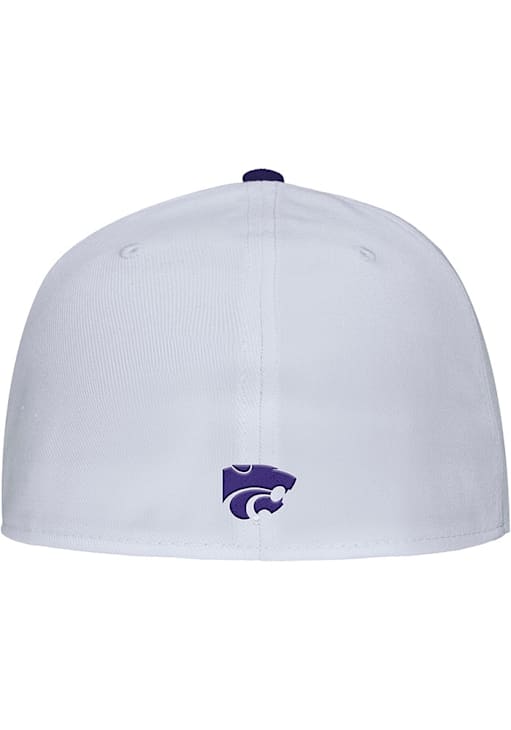 K-State Wildcats Nike White Baseball Colorblock Flatbill Fitted