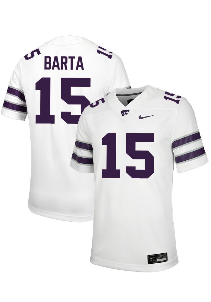 Callen Barta Mens White K-State Wildcats Football NIL Game