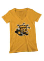 Wichita State Shockers Womens Gold Shimmer Script T-Shirt