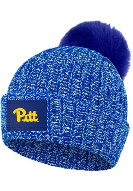 Speckled Cuff Pom Pitt Panthers Womens Knit Hat - Blue