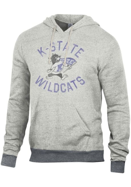 Mens K-State Wildcats Grey Alternative Apparel The Challenger Long Sleeve Fashion Hood