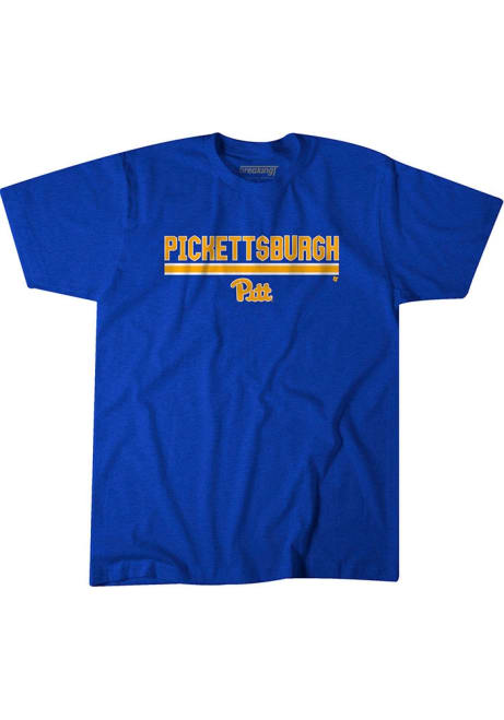 Kenny Pickett BreakingT Mens Blue Pitt Panthers Pickettsburgh Football Fashion Player T Shirt