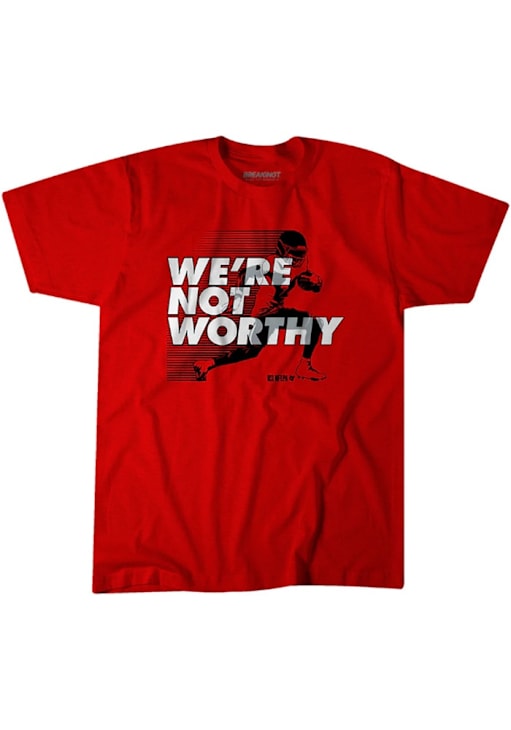 Xavier Worthy Kansas City Red We're Not Worthy Short Sleeve