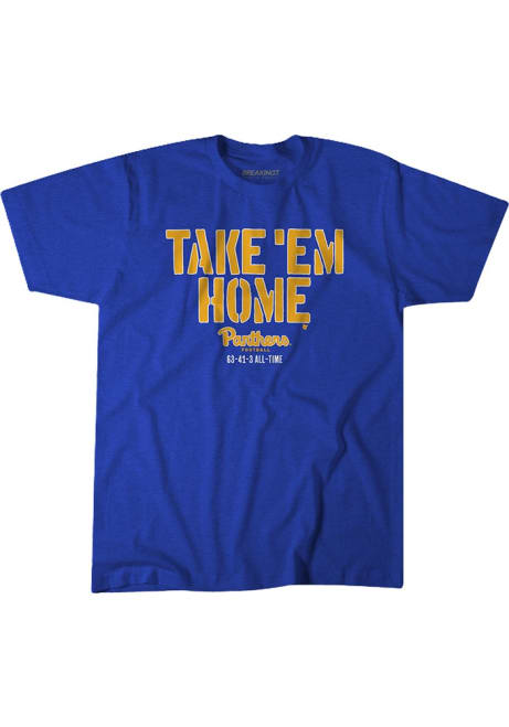 Pitt Panthers Blue BreakingT Take Em Home Short Sleeve T Shirt