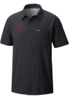 Main image for Mens Indiana Hoosiers Black Columbia Heat Seal Slack Tide Camp Short Sleeve Dress Shirt