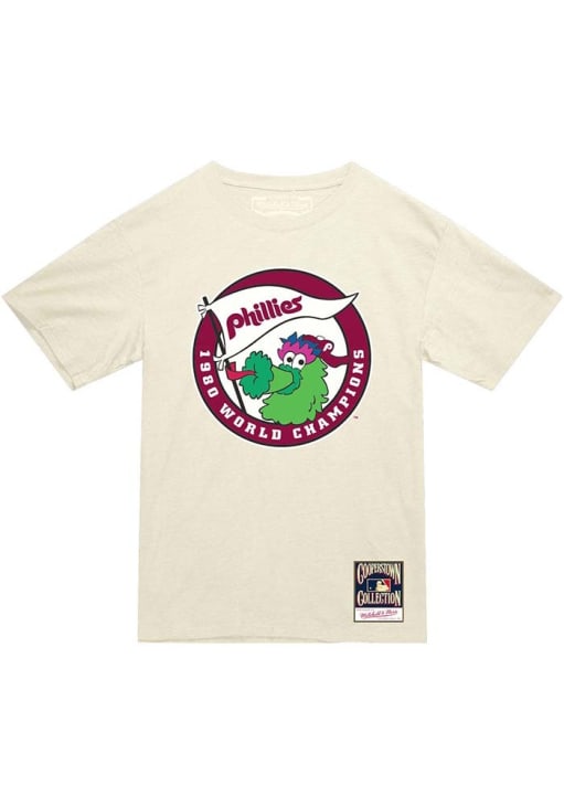 Phillie Phanatic  Philadelphia Phillies White Mitchell and Ness Phanatic Banner Short Sleeve T Shi..