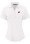 Main image for Womens Wisconsin Badgers White Cutter and Buck Forge Eco Polo Short Sleeve Polo Shirt