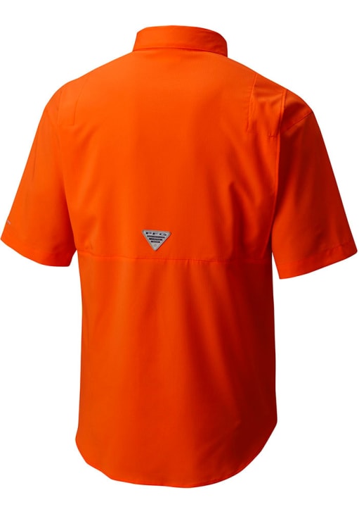 Columbia Houston Astros Mens Orange Tamiami Short Sleeve Dress Shirt