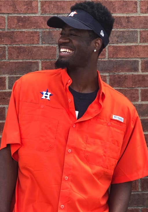 Columbia Men's Houston Astros Orange Tamiami Performance Short Sleeve Shirt, Size: Medium