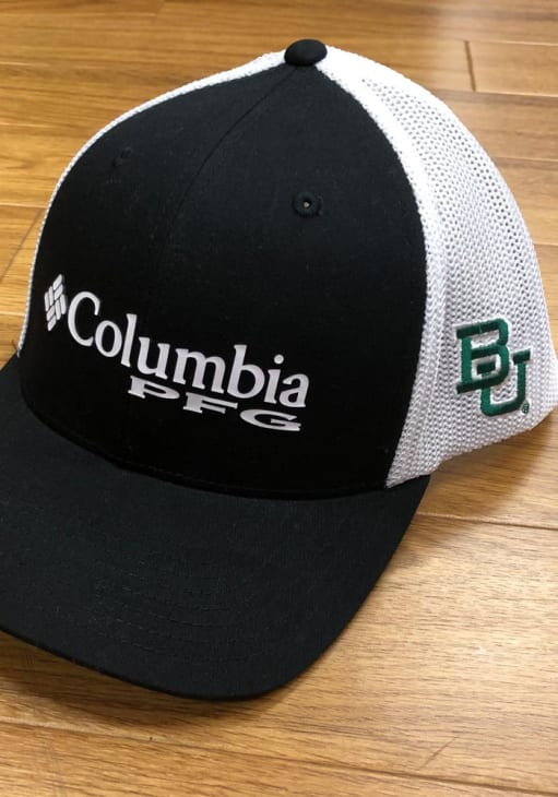 Baylor Bears 2T PFG Mesh Black Columbia Flex Hat