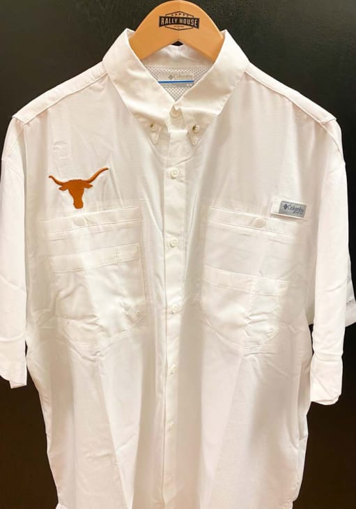 Men's Columbia White Houston Texans Tamiami Omni-Shade Button-Down Shirt