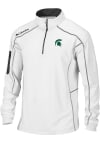 Main image for Columbia Michigan State Spartans Mens White Shotgun Long Sleeve Qtr Zip Pullover