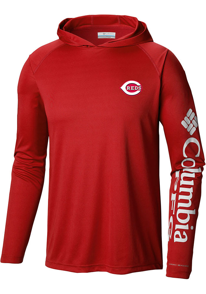 Columbia Cincinnati Reds Mens Red Heat Seal Terminal Tackle Long Sleeve Hoodie