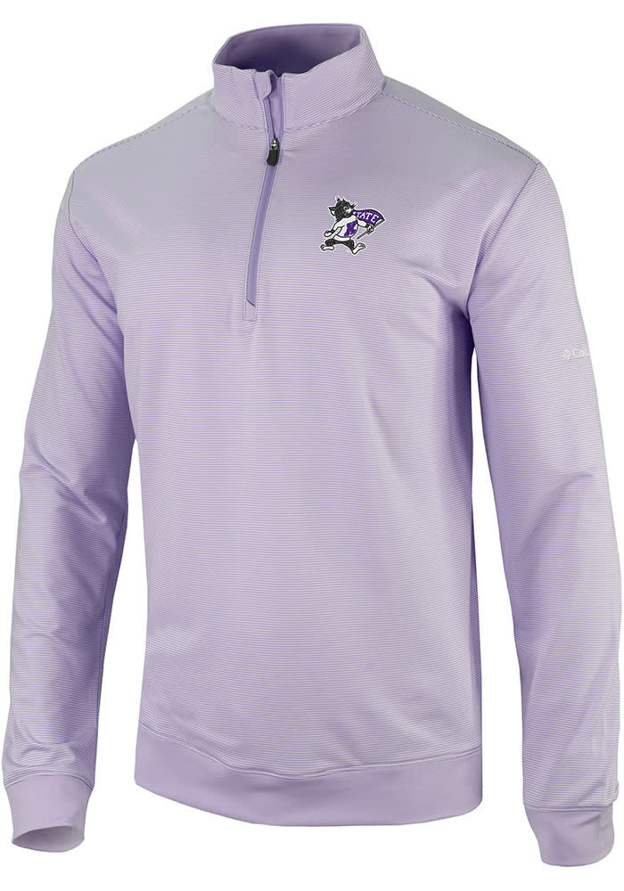 Columbia Mens LAVENDER K-State Wildcats Even Lie Long Sleeve Qtr