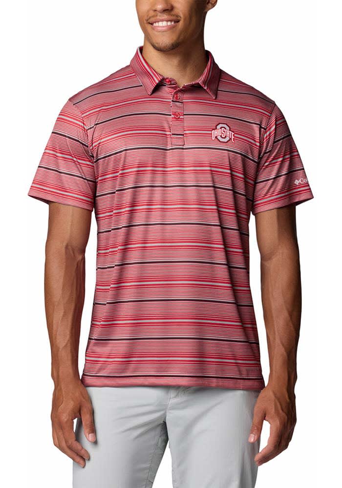 Ohio buy state buckeye red striped polo shirt Med.