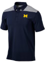 Columbia Michigan Wolverines Navy Blue Utility Short Sleeve Polo Shirt