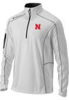 Main image for Mens Nebraska Cornhuskers White Columbia Shotgun Qtr Zip Pullover