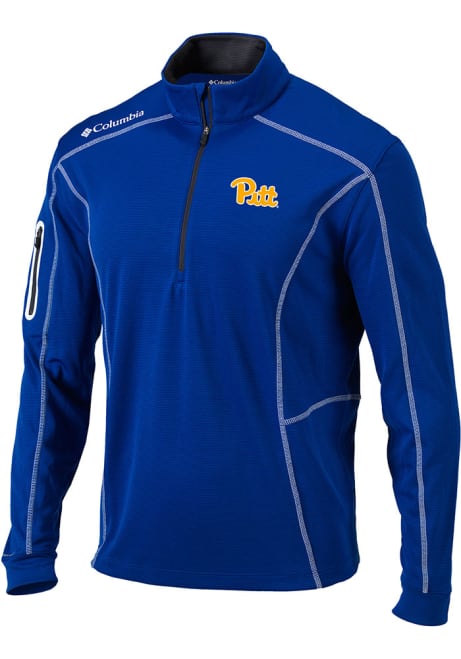 Mens Pitt Panthers Blue Columbia Shotgun Qtr Zip Pullover