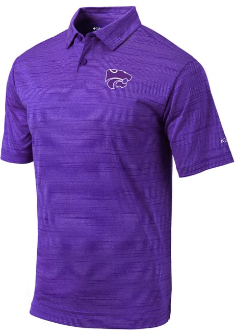 Mens K-State Wildcats Purple Columbia Omni-Wick Set Short Sleeve Polo Shirt