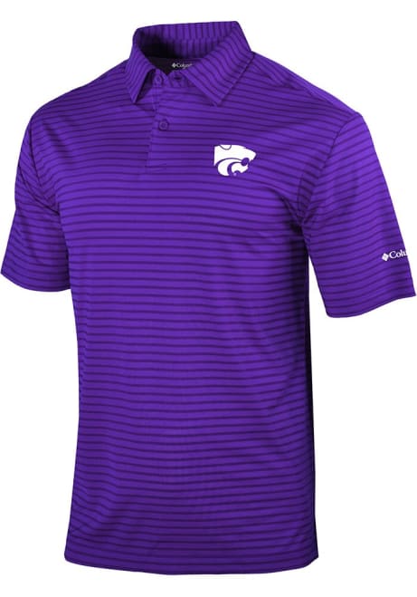 Mens K-State Wildcats Purple Columbia Smooth Role Short Sleeve Polo Shirt