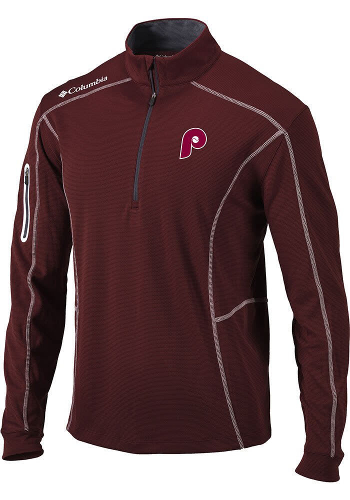 Columbia Philadelphia Phillies Mens MAROON Omni-Wick Shotgun