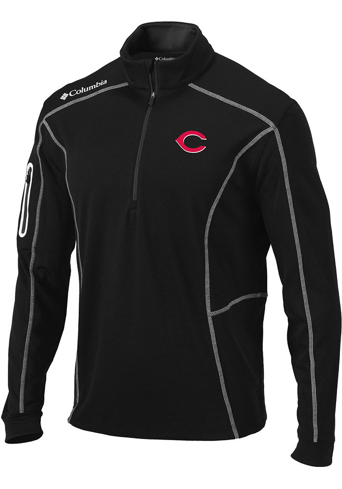 Columbia Cincinnati Reds Mens BLACK Omni-Wick Shotgun Pullover