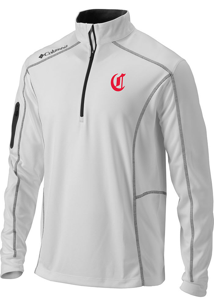 Columbia Cincinnati Reds Mens WHITE Omni-Wick Shotgun Pullover