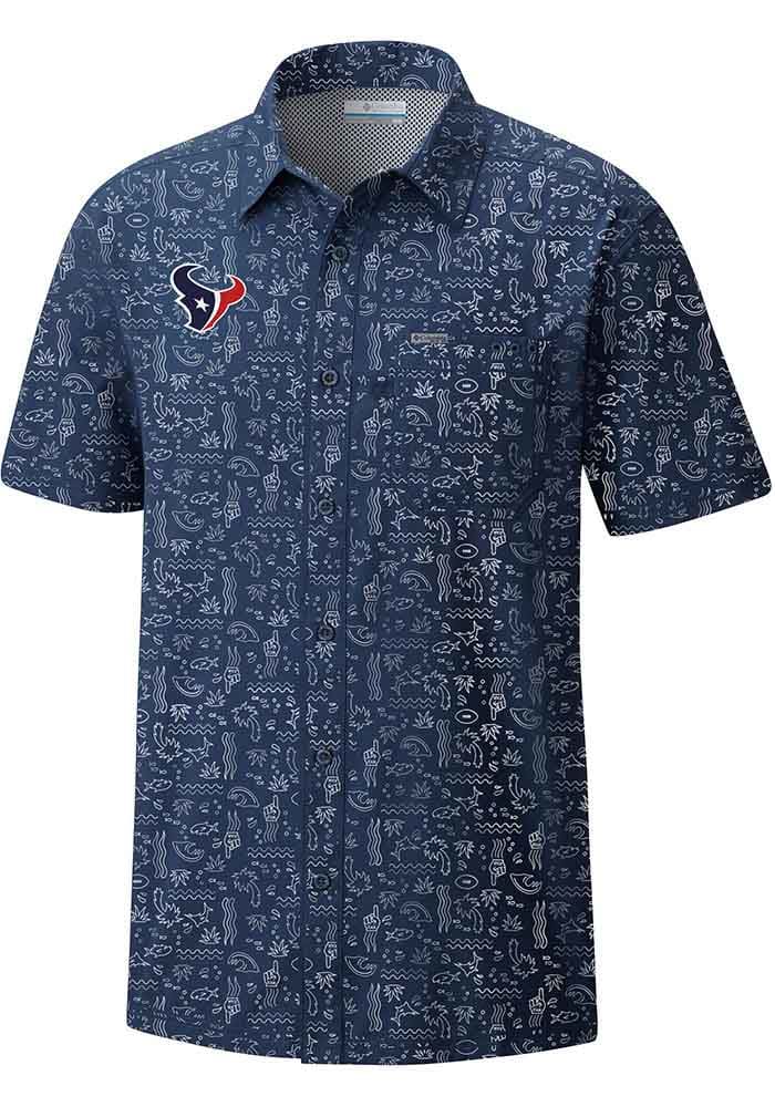 Columbia Men s Houston Texans Super Slacks Tide Beach Dress Shirt