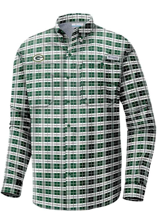 green bay packers dress shirt Cutter & Buck Green Bay Packers Easy Care Stretch Oxford Stripe Mens Long Sleeve Button Down Shirt in Charcoal