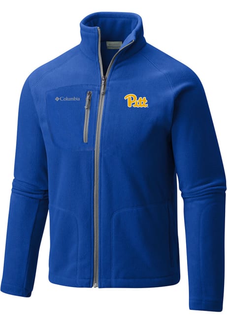 Mens Pitt Panthers Blue Columbia Fast Trek II Fleece Medium Weight Jacket