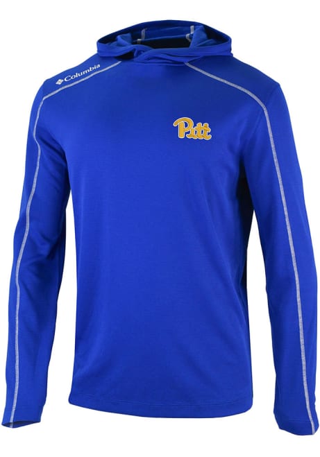 Mens Pitt Panthers Blue Columbia Shotgun Long Sleeve Hoodie