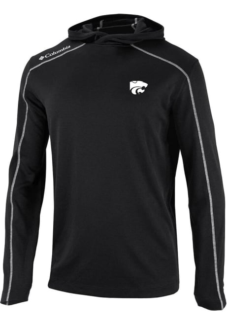 Mens K-State Wildcats Black Columbia Heat Seal Omni Wick Shot Gun Hooded Sweatshirt