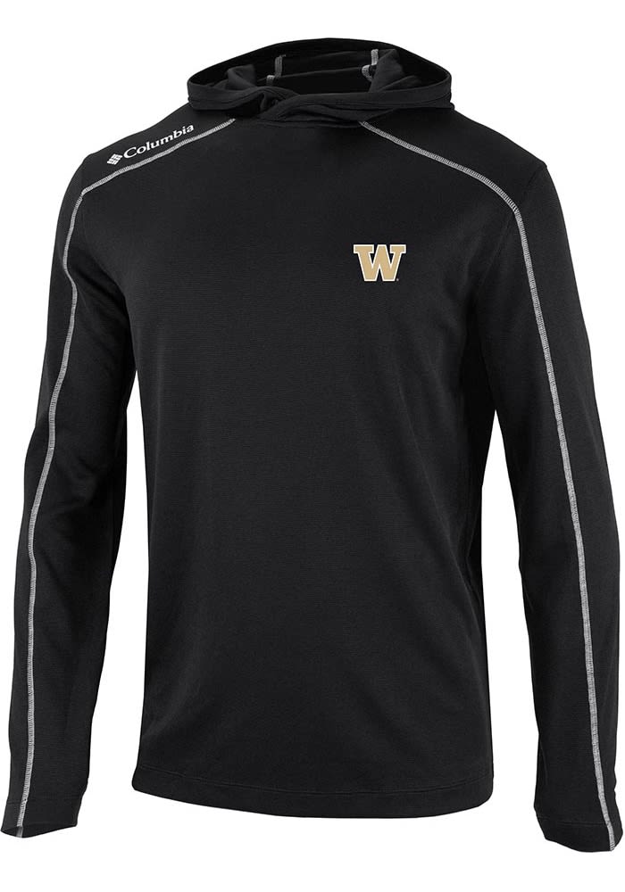 Columbia Washington Huskies Mens BLACK Heat Seal Omni Wick Shot