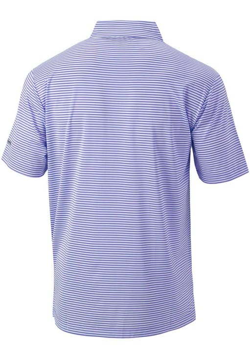 Columbia LSU Tigers Mens Lavender Invite Stripe Short Sleeve Polo