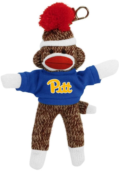 Brown Pitt Panthers 4 Inch Sock Monkey Keychain