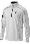 Main image for Columbia Milwaukee Bucks Mens White Shotgun Long Sleeve Qtr Zip Pullover