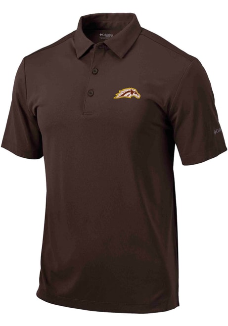 Mens Western Michigan Broncos Brown Columbia Drive Short Sleeve Polo Shirt